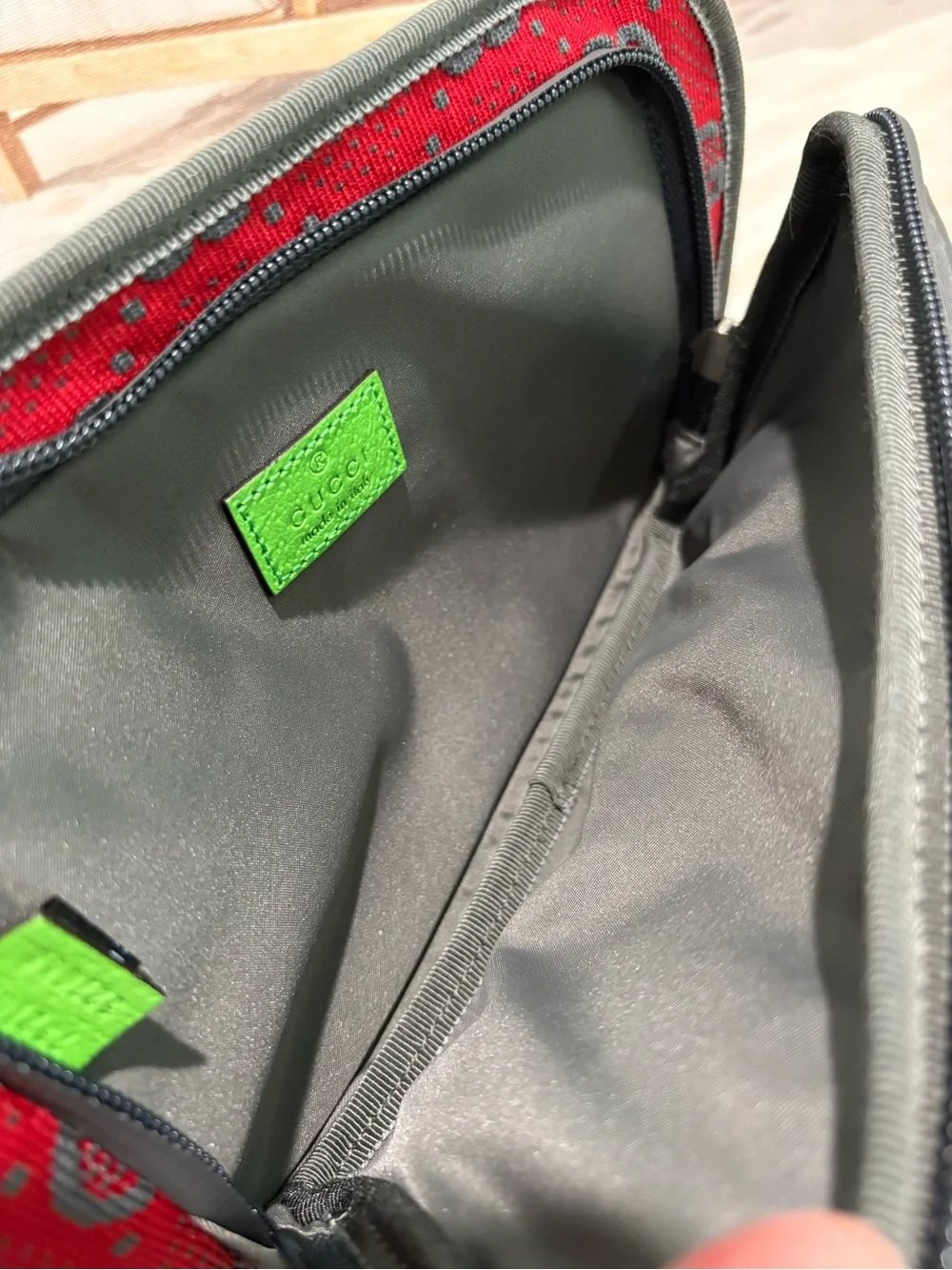 Authentic Gucci GG Rubber Belt Bag w Certificate of Authenticity and duster